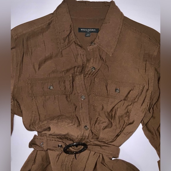 Banana Republic brown safari style dress - Picture 3 of 5